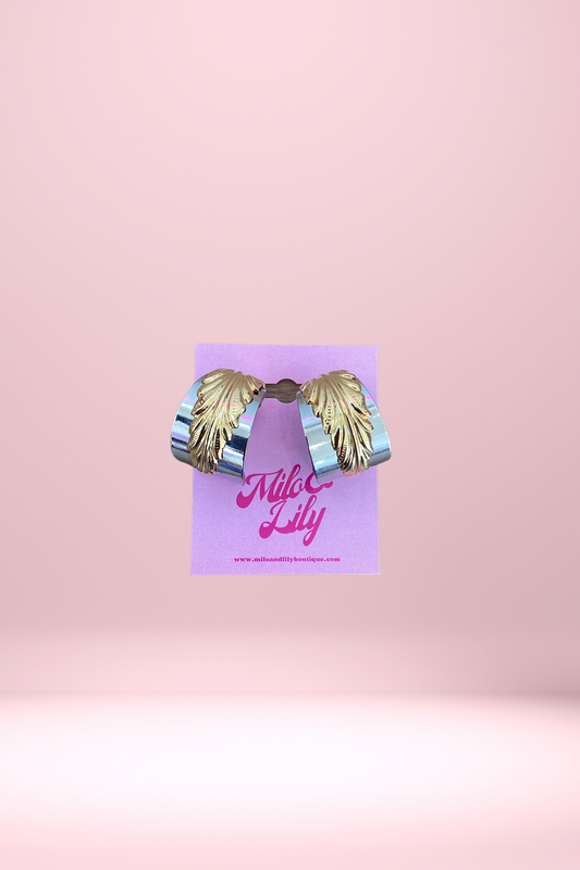 VINTAGE Feather Hoop Earrings - Silver - Milo & Lily Boutique