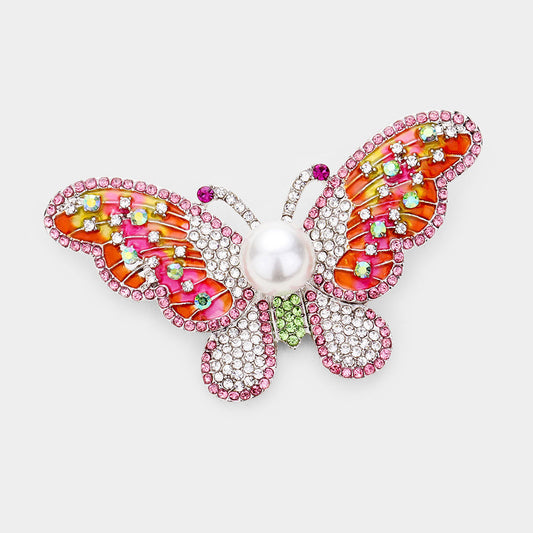 Butterfly Pearl Brooch - Milo & Lily Boutique