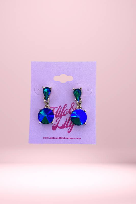 Iridescent Blue & Green Earrings - Milo & Lily Boutique
