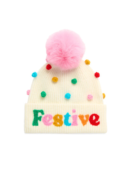 Festive Pom Pom Beanie