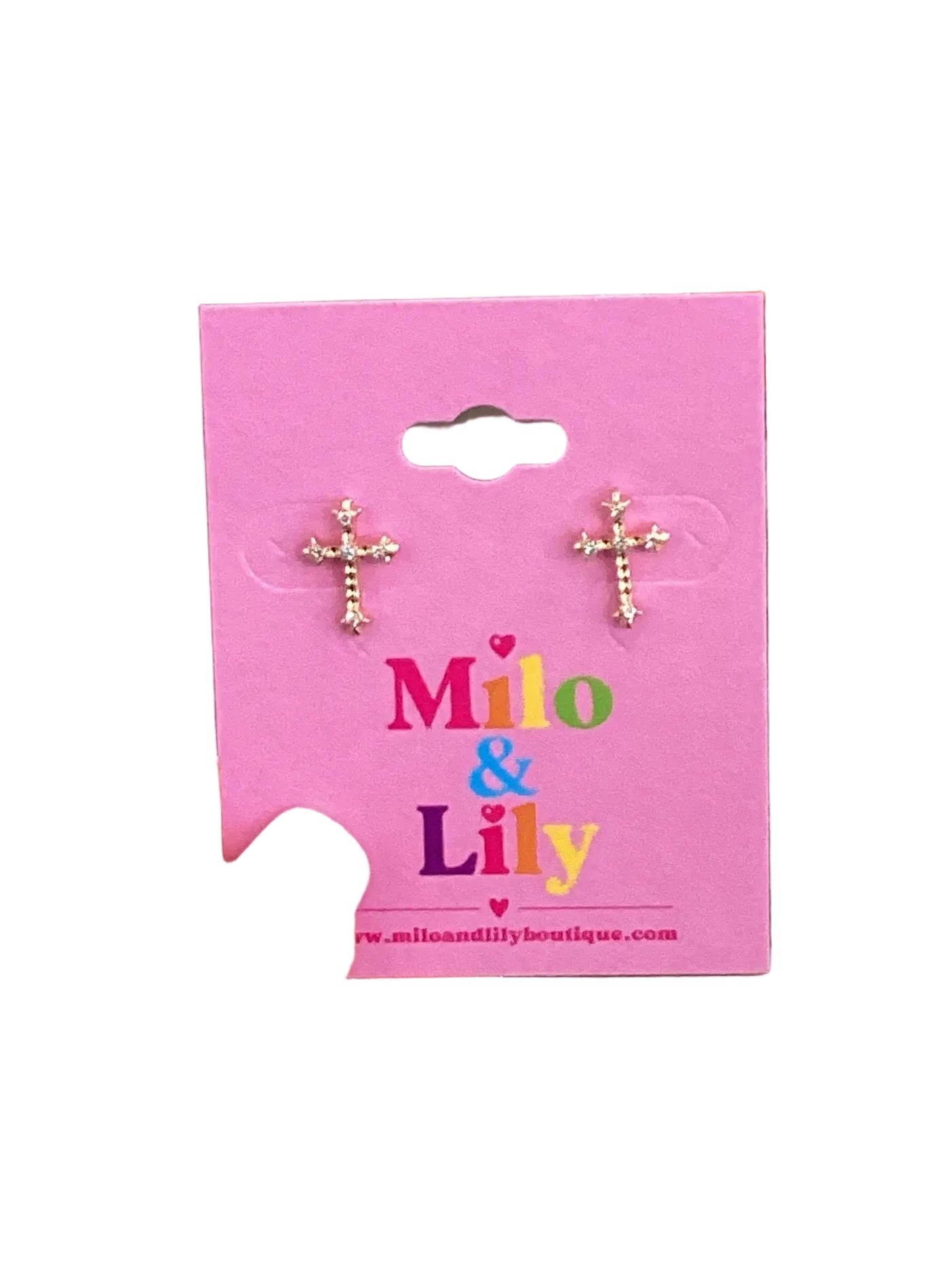 Faithfully Yours Cross Stud Earrings