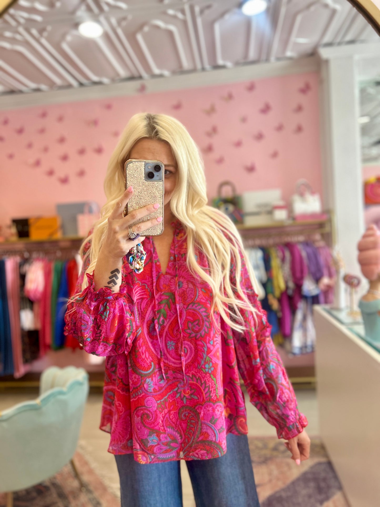 The Raspberry Ruffle Daydream Blouse - Milo & Lily Boutique
