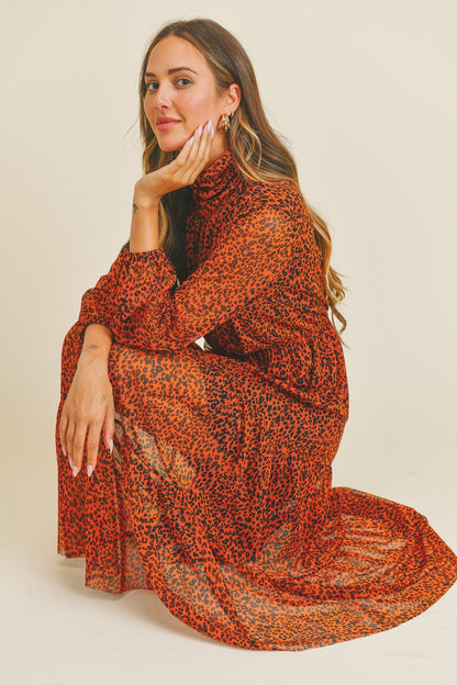Wild But Keep It Chic Turtleneck Mesh Dress