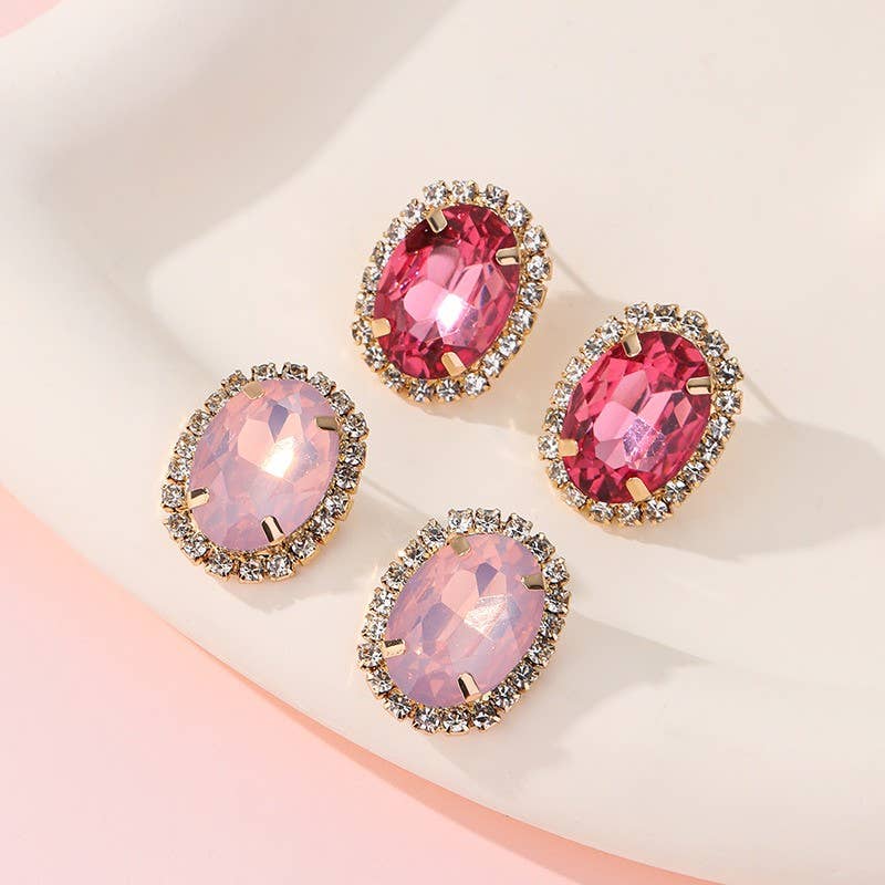Vintage-Style Rhinestone Stud Earrings