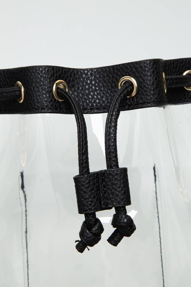 Clear Crossbody Stadium Bucket Bag: Orange