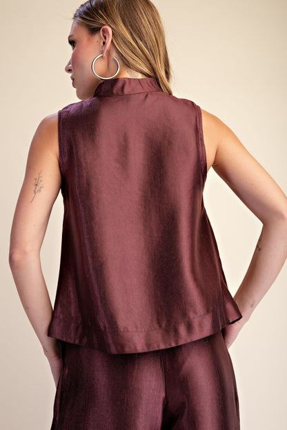 The After Hours Satin Sleeveless Top - Multiple Colors