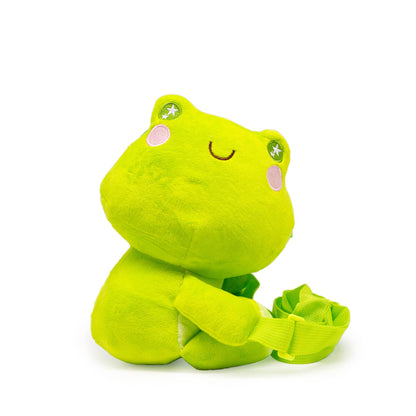 Plush Sling Crossbody Bag - Green Frog