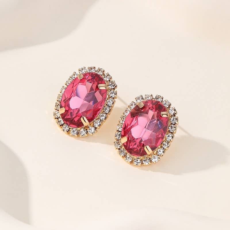 Vintage-Style Rhinestone Stud Earrings