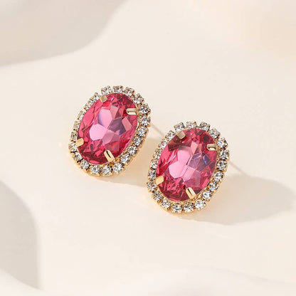 Vintage-Style Rhinestone Stud Earrings
