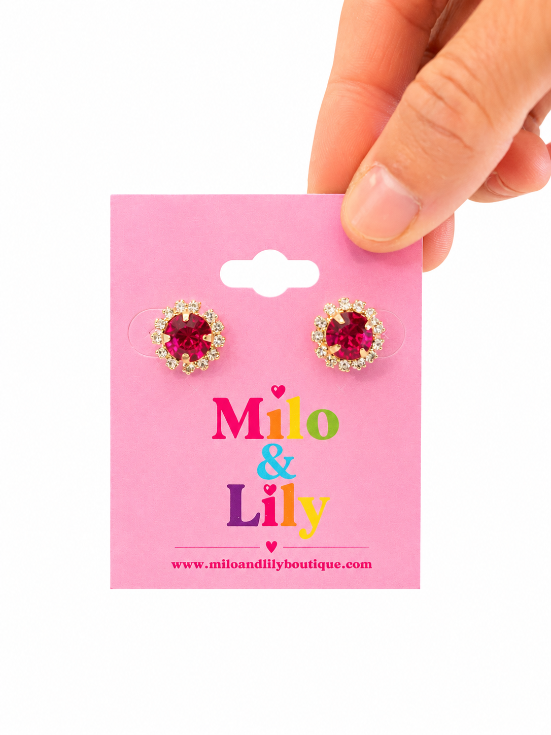 Ruby Red Glam Stud Earrings