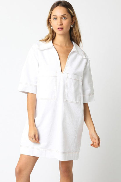 White Denim Dress