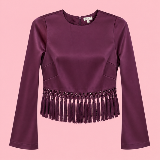 The Midnight Plum Fringe Top