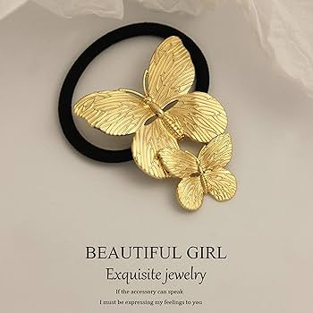 Gold Twin Butterfly Hair Tie