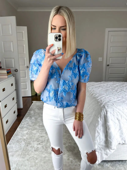 BuddyLove Felicity Puff Sleeve Bodysuit - Chrysanthemum