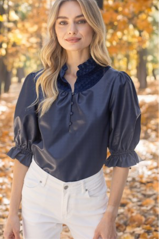 Velvet Checkmate Blouse