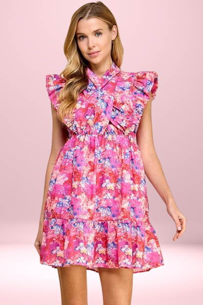 Melissa Mock Halter Neck Wrap Dress