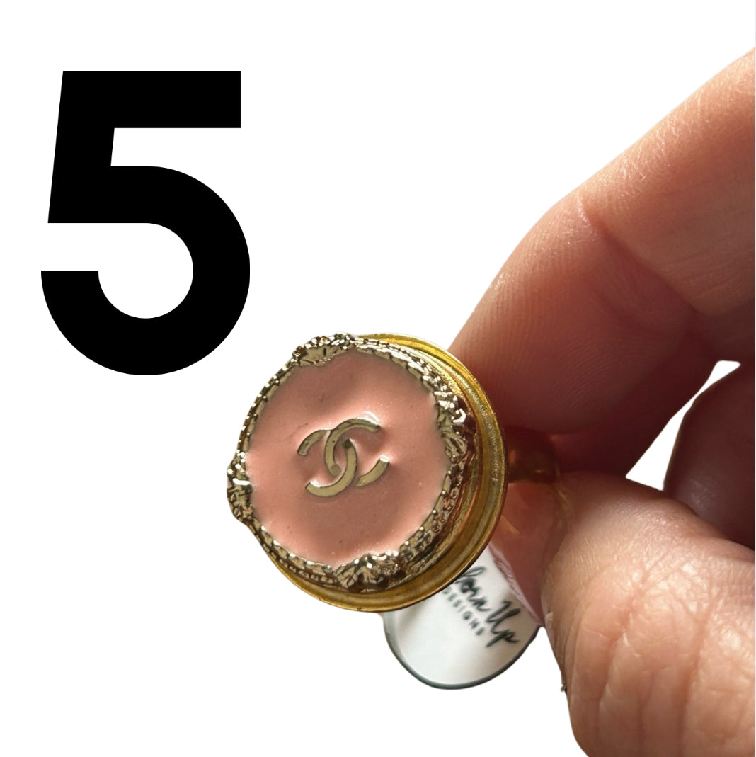 Upcycled Authentic Vintage Chanel Button Rings & Necklaces