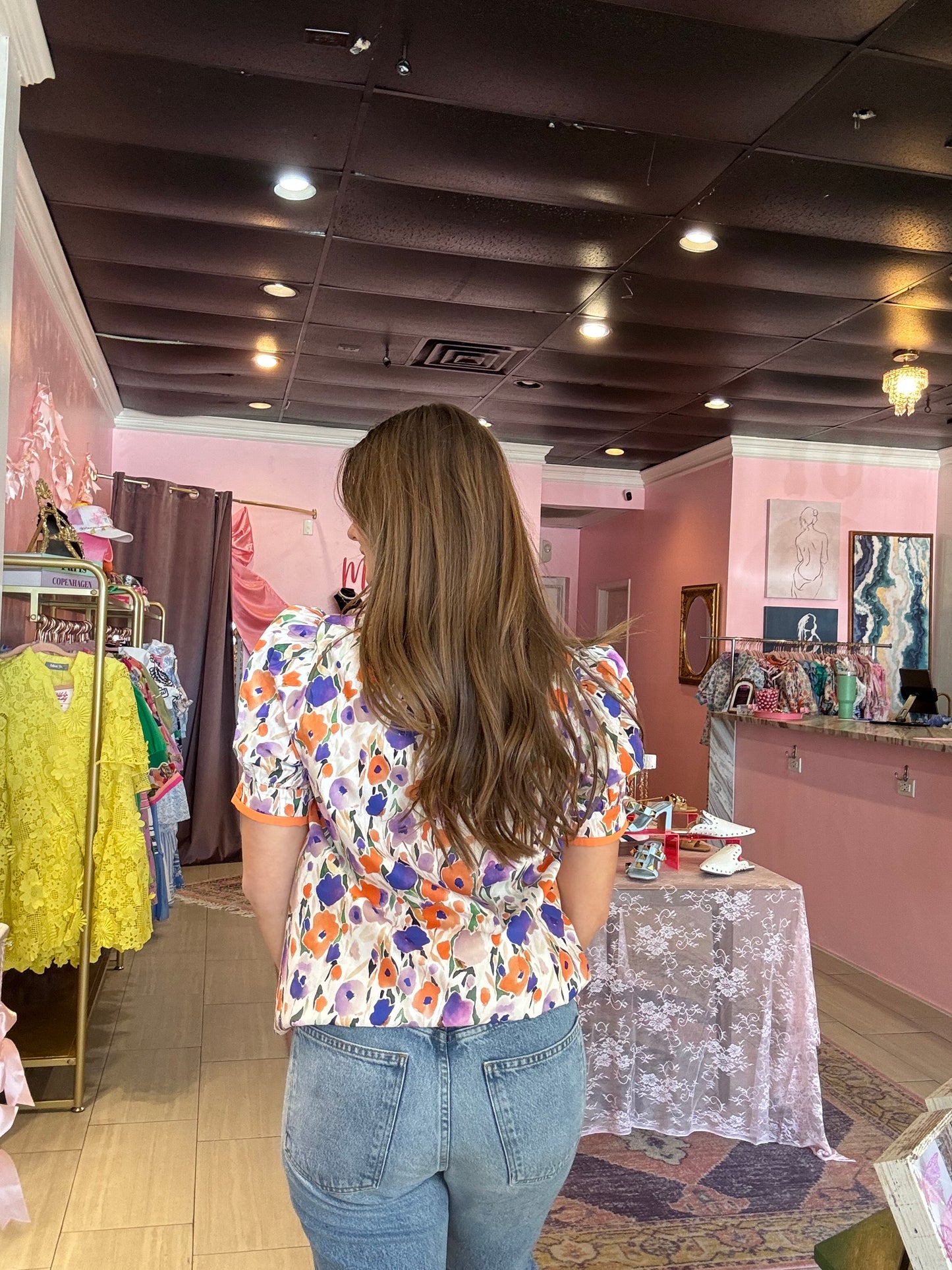 The Joyful Bloom Purple Floral Blouse