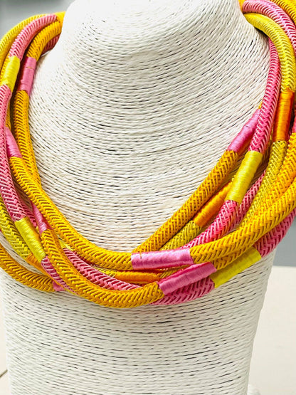 Pink & Yellow Stub Necklace