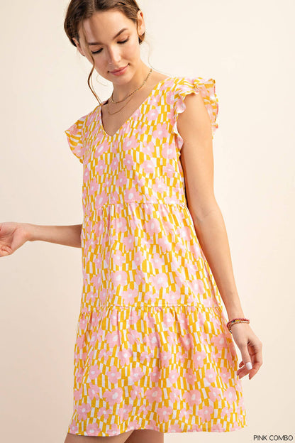 Flower Child Lime Green Pocket Babydoll Dress