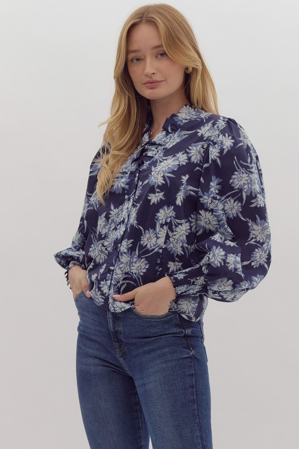 Nelly Navy Floral Top