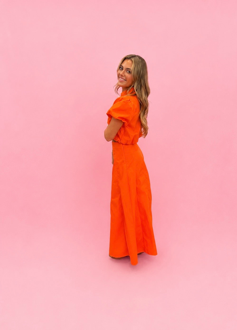 Orange Game Day Midi Skirt - Milo & Lily Boutique