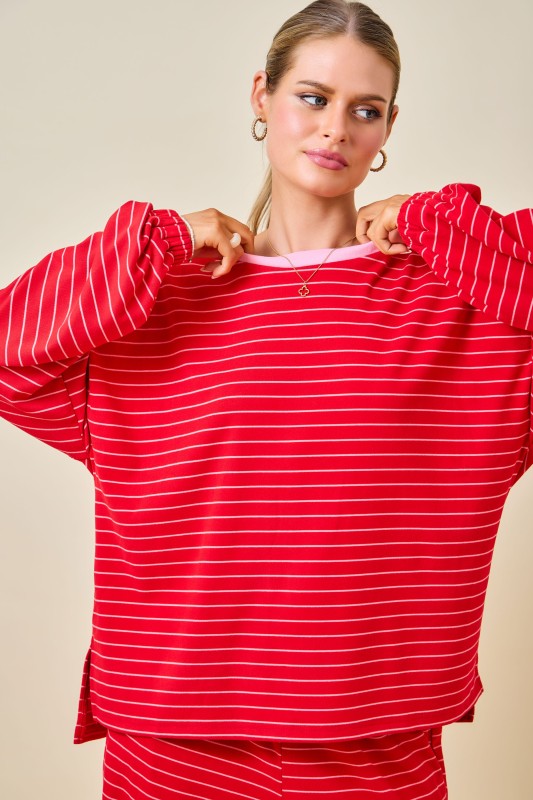 The Sweet Thing Striped Lounge Set - Milo & Lily Boutique