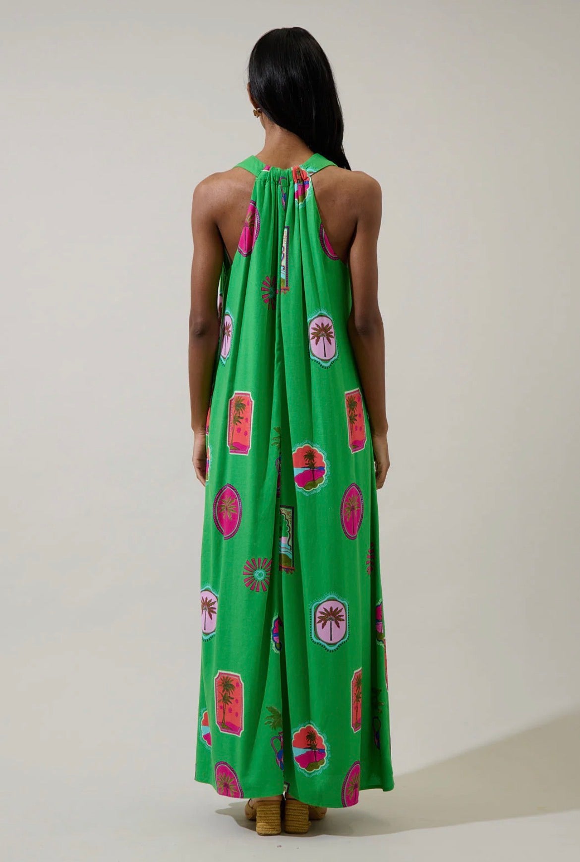 Trinie Postcard Rubi Halter Neck Maxi Dress - Milo & Lily Boutique