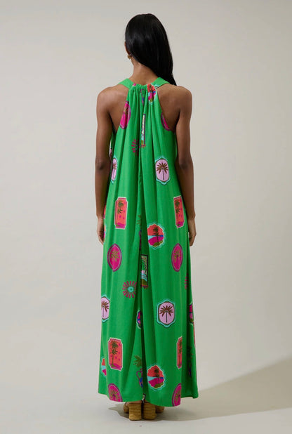 Trinie Postcard Rubi Halter Neck Maxi Dress - Milo & Lily Boutique