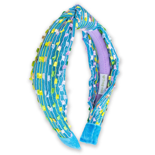 Confetti Knot Headband: Aqua