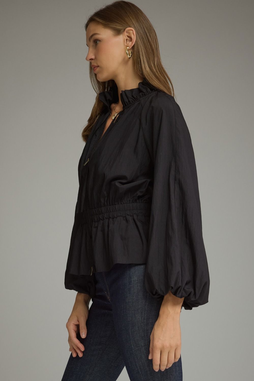 The Uptown Edit Black Peplum Jacket