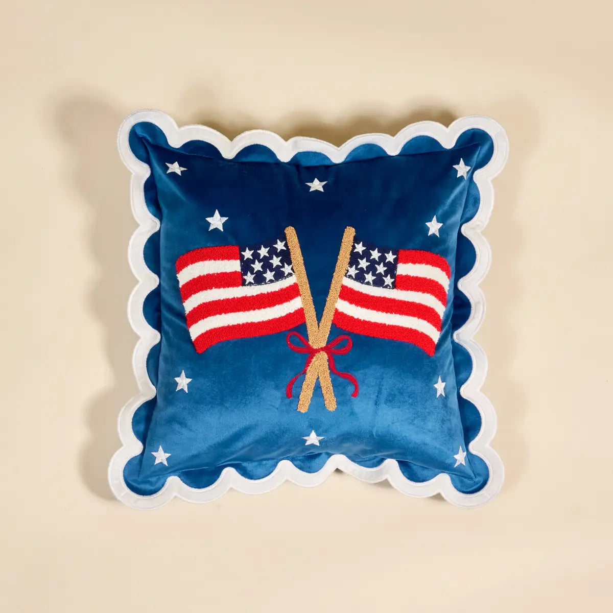 Scalloped American Flag Throw Pillow - Milo & Lily Boutique