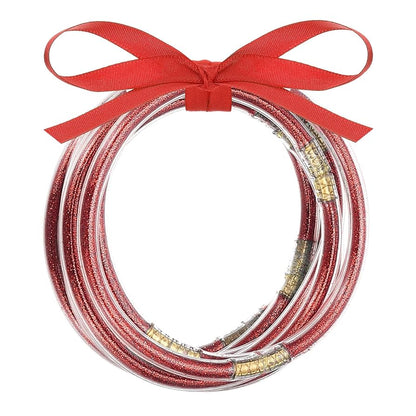5 Piece Set Glitter Bangle Bracelets