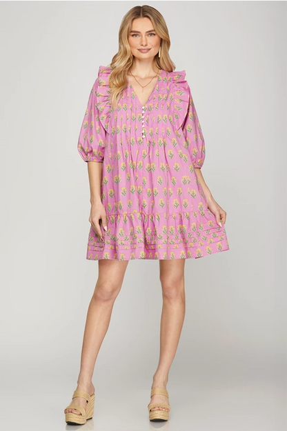 Rachel Printed Mini Dress
