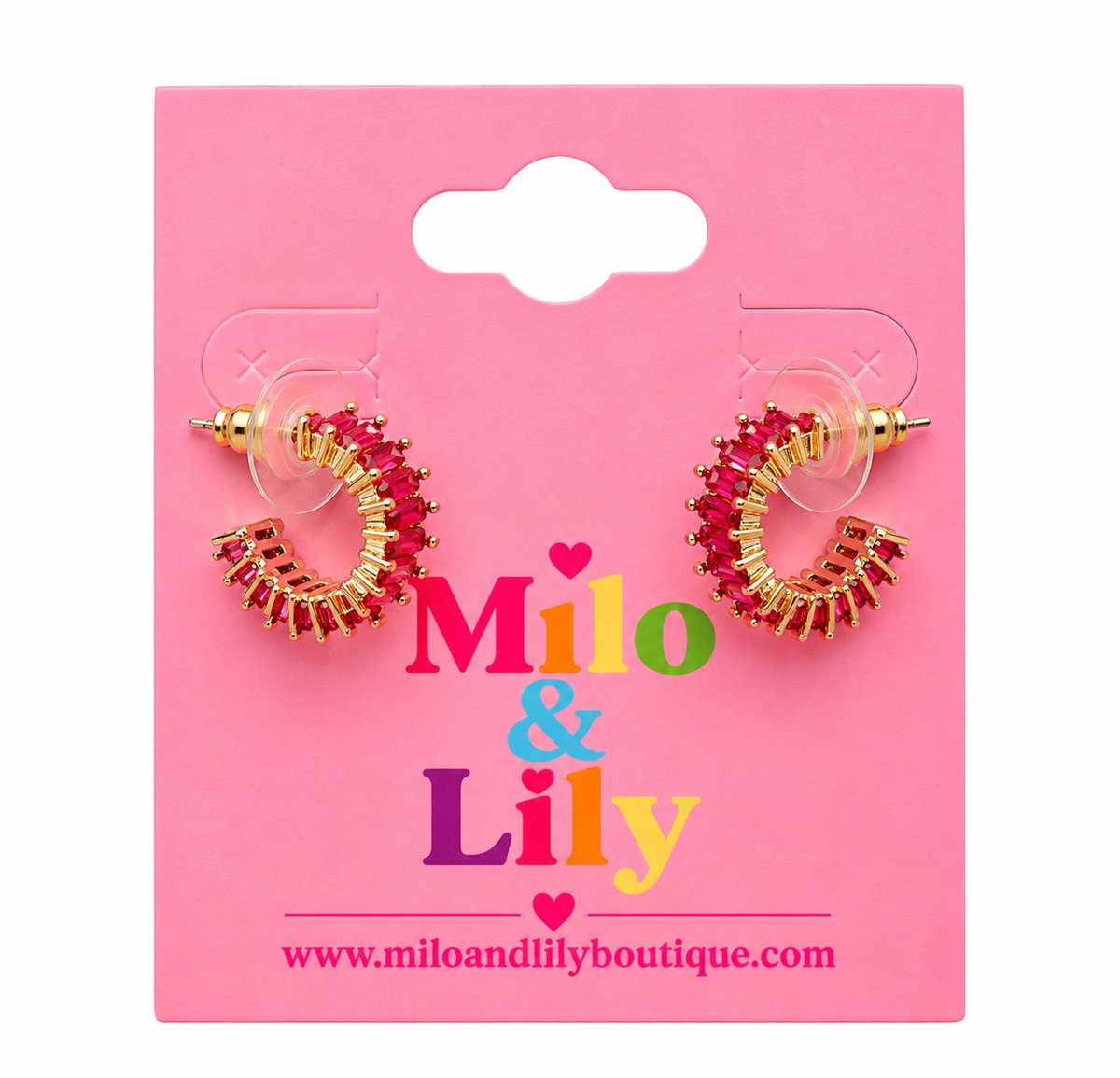 Kickoff Glam Orange Rhinestone Hoop Earrings 🧡