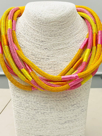 Pink & Yellow Stub Necklace