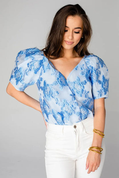 BuddyLove Felicity Puff Sleeve Bodysuit - Chrysanthemum