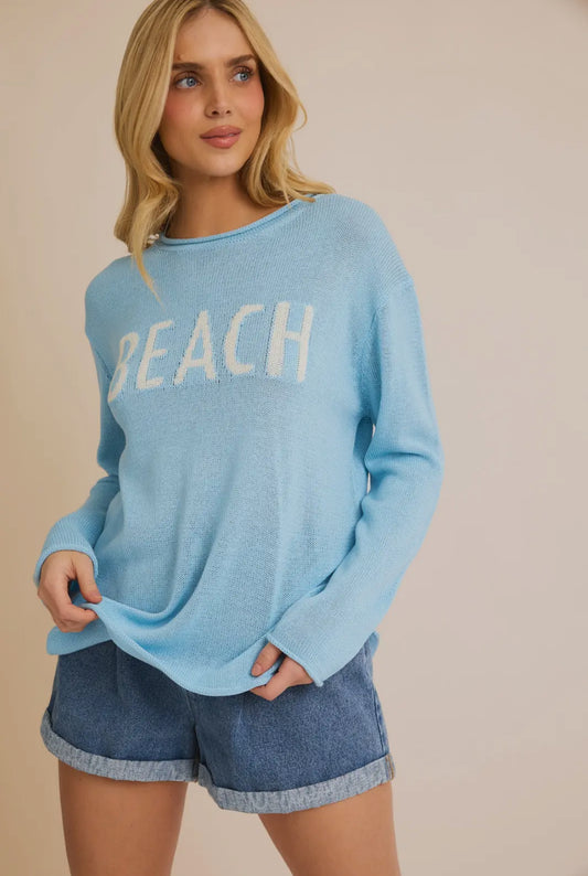 Baby Blue “Beach” lightweight sweater