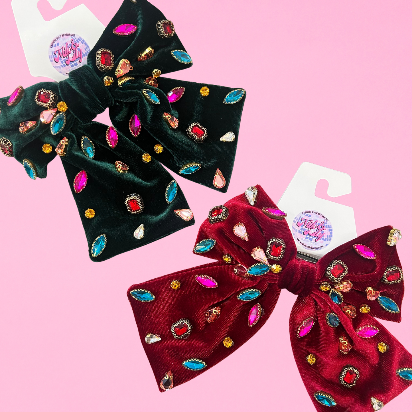 The Holiday Gem Velvet Bow