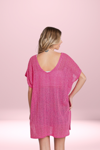 Meet Me Poolside Hot Pink Coverup