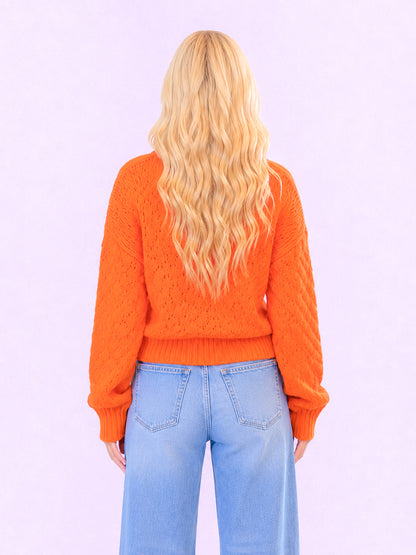Orange You Ready Button Front Cardigan