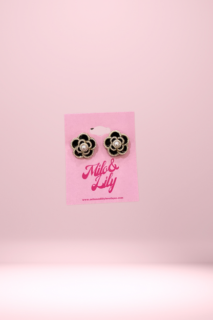 Midnight Bloom Earrings 🖤✨