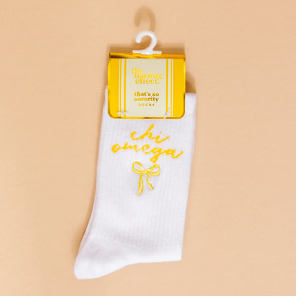 Sorority Embroidered Crew Socks