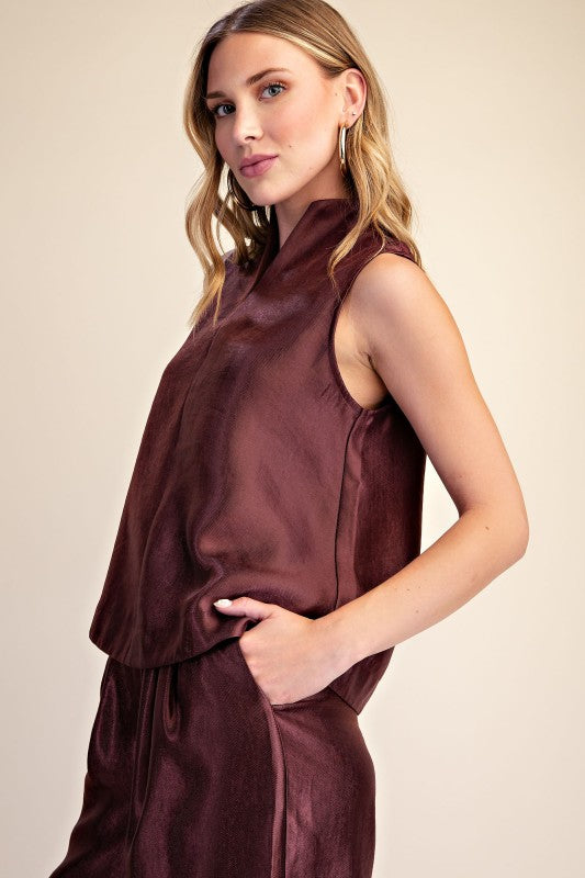 The After Hours Satin Sleeveless Top - Multiple Colors
