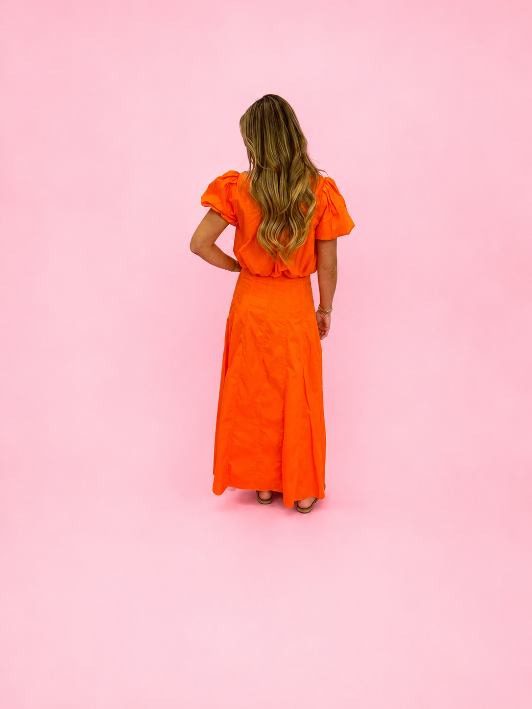 Orange Game Day Midi Skirt - Milo & Lily Boutique