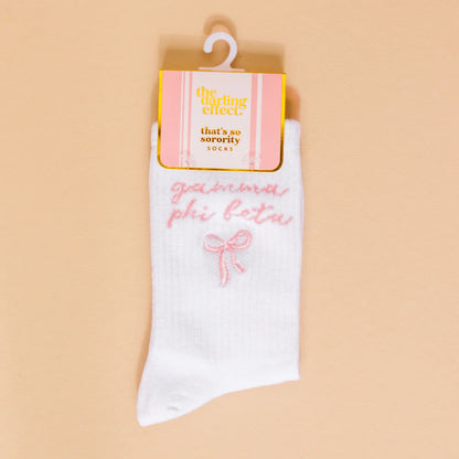 Sorority Embroidered Crew Socks