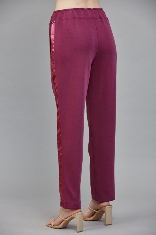 Satin State of Mind Lounge Set – Wine Berry