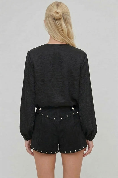 Black Faux Suede Shorts