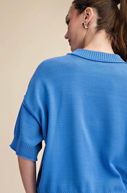 Blue Skies Short Sleeve Sweater