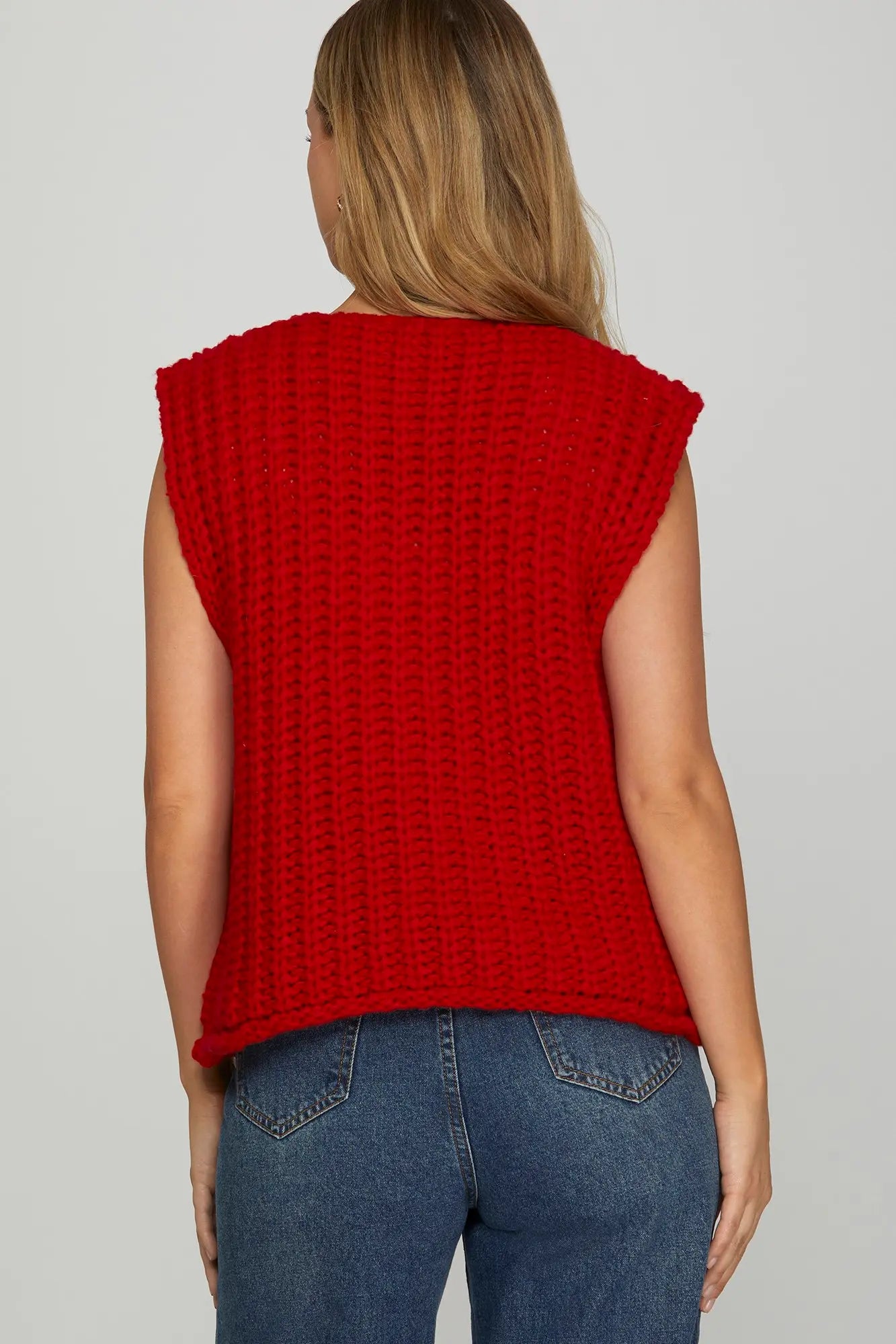 Reese Red Knit Vest